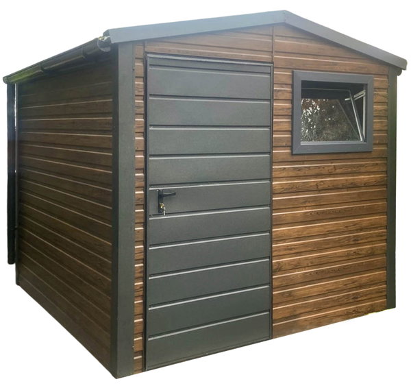 Schowek - domek ogrodowy 2x2m drzwi okno drewnopodobny rynny GP689