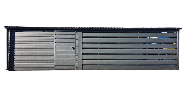Schowek - domek ogrodowy 3x4 m + wiata 3x6 m drzwi dach GP751