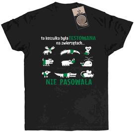 Koszulka męska TESTOWANKO śmieszny tshirt ze zwierzętami prezent M