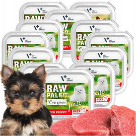 Mokra Karma Dla Szczeniąt Małych Ras Pasztet Wołowina Raw Paleo 12x150g