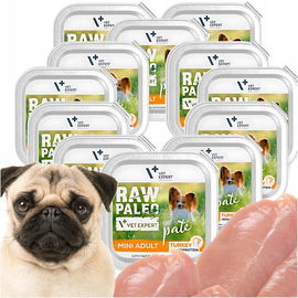 Mokra Karma Dla Psów Małych Ras Pasztet Indyk Bez Zbóż Raw Paleo 12x150g