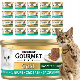 Mokra Karma Dla Dorosłych Kotów Królik Pasztet Purina Gourmet Gold 24x85g