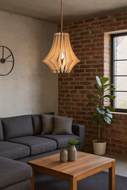 Lampa Wisząca Drewniana „Naturalny Blask”