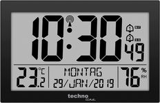 Technoline WS8016SCHWARZ 8016 radiowy zegar ścienny