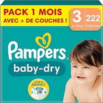 Pampers Pieluchy rozmiar 3 (6-10 kg) Baby-Dry Midi pudełko 222 szt