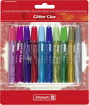 Brunnen Glitter Glue zestaw (10 kolorów po 95 ml z efektem litra)