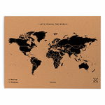 CARTE MY WORLD XL - LIEGE NATUREL NOIR - 91CM X 61CM Czarny