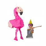 Relaxdays Pinata Flamingo, do zawieszenia, dla dzieci, dziewcząt