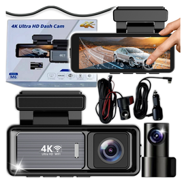 Kamera Samochodowa 4K WiFi GPS G-sensor Wideorejestrator z tylną kamerą M6