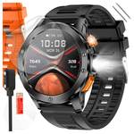 ZEGAREK SMARTWATCH MĘSKI Z FUNKCJĄ ROZMOWY Z POLSKIM MENU LATARKA 2 PASKI