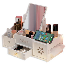 TOALETKA Z LUSTREM organizer na kosmetyki SZKATUŁKA na biżuterię BIAŁA MAŁA