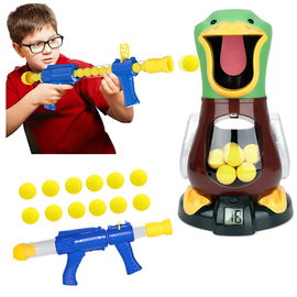 GŁODNA KACZKA STRZELANIE DO CELU PISTOLET ZABAWKOWY GRA ZRĘCZNOŚCIOWA kulki