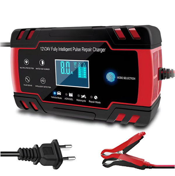 PROSTOWNIK ŁADOWARKA DO AKUMULATORA LCD 12V 24V 8A FUNKCJA NAPRAWY AKU
