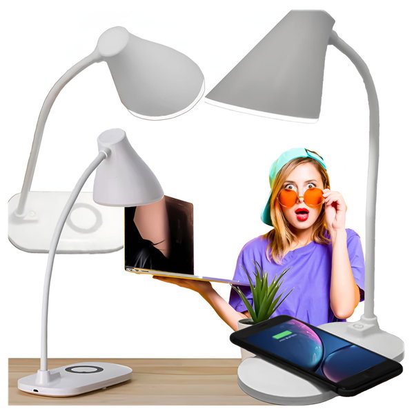 Lampka LED na Biurko Biurkowa Szkolna 3 Tryby Ładowarka Indukcyjna QI USB