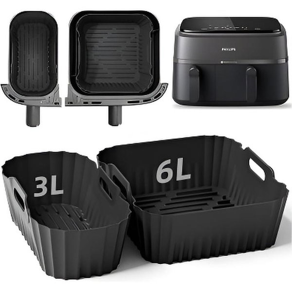 Silikonowa podwójna FORMA do frytkownicy beztłuszczowej AIR FRYER PHILIPS