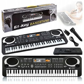 KEYBOARD ORGANY PIANINO DO NAUKI 61 KLAWISZY DLA DZIECI + MIKROFON ZASILACZ