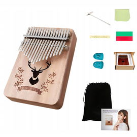KALIMBA instrument AFRYKAŃSKI pianino kciukowe ZANZA Wystrojona AKCESORIA