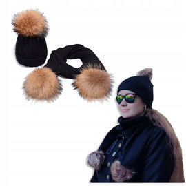 KOMPLET DAMSKI czapka DAMSKA zimowa + SZALIK