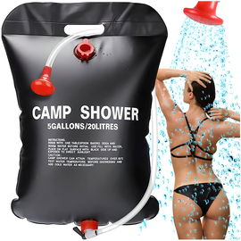 PRYSZNIC turystyczny PODGRZEWANY SOLARNY KEMPINGOWY BIWAKOWY POLOWY 20L