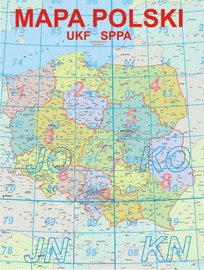 Listwowana mapa Polski z okręgami