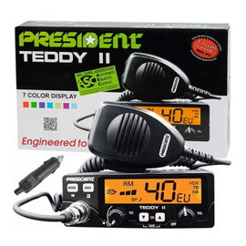 CB radio President New Teddy II AM/FM ACS/VOX 12/14V 7 kolorów