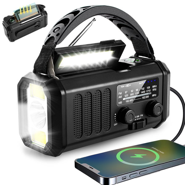 Radio awaryjne solarne AM / FM z SOS z ładowarką USB kompas power bank XSY-330