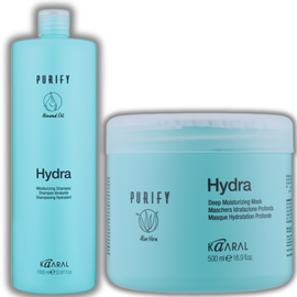 ZESTAW Kaaral Hydra do  Profesjonalne Nawilżenie Włosów Szampon 1L + Maska 500ml