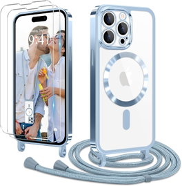 Etui plecki ze smyczką do Apple iPhone 15 Pro + 2 szt folii ochronnej