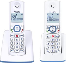 Telefon bezprzewodowy Alcatel F530 duo niebiesko biały