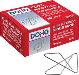 Opakowanie 25 klipsów spinaczy do papieru wzór motylkowy MTL 60 mm