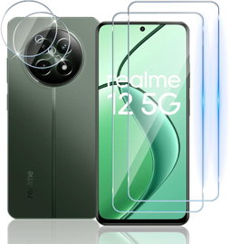Zestaw 2 + 2 folii ochronnych na ekran kompatybilnych z Realme 12 5G