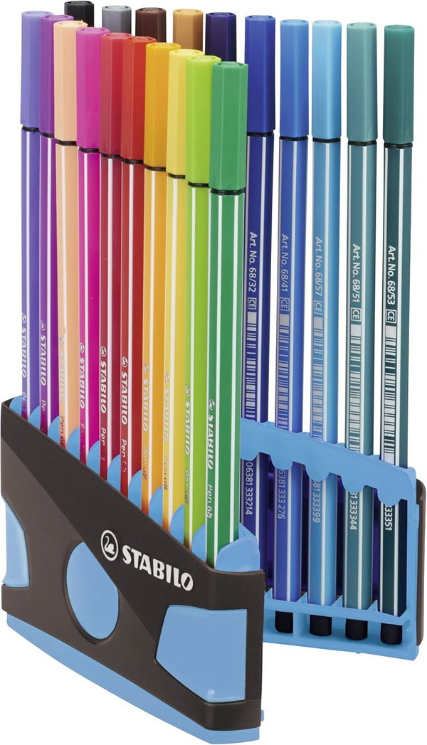 Wysokiej jakości flamastry Stabilo Premium Fibre-Tip Pen 68 20 sztuk