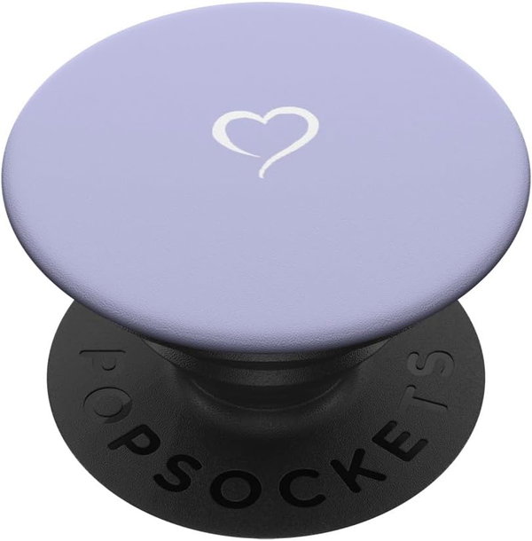 PopSockets z uchwytem PopGrip Ręcznie rysowane serce Fioletowo-lawendowe