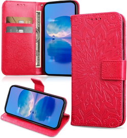 Etui portfelowe ze skóry PU do Samsung Galaxy A3 2017 czerwone