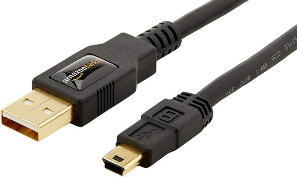Kabel USB 2.0 AmazonBasics A-męski do Mini-B 1,8 m czarny