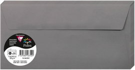 Koperty 20 pyłkowe 110x220 mm stalowoszare format DL Clairefontaine