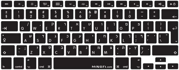 Silikonowa nakładka na klawiaturę hebrajską do MacBooka Pro 13/15/17