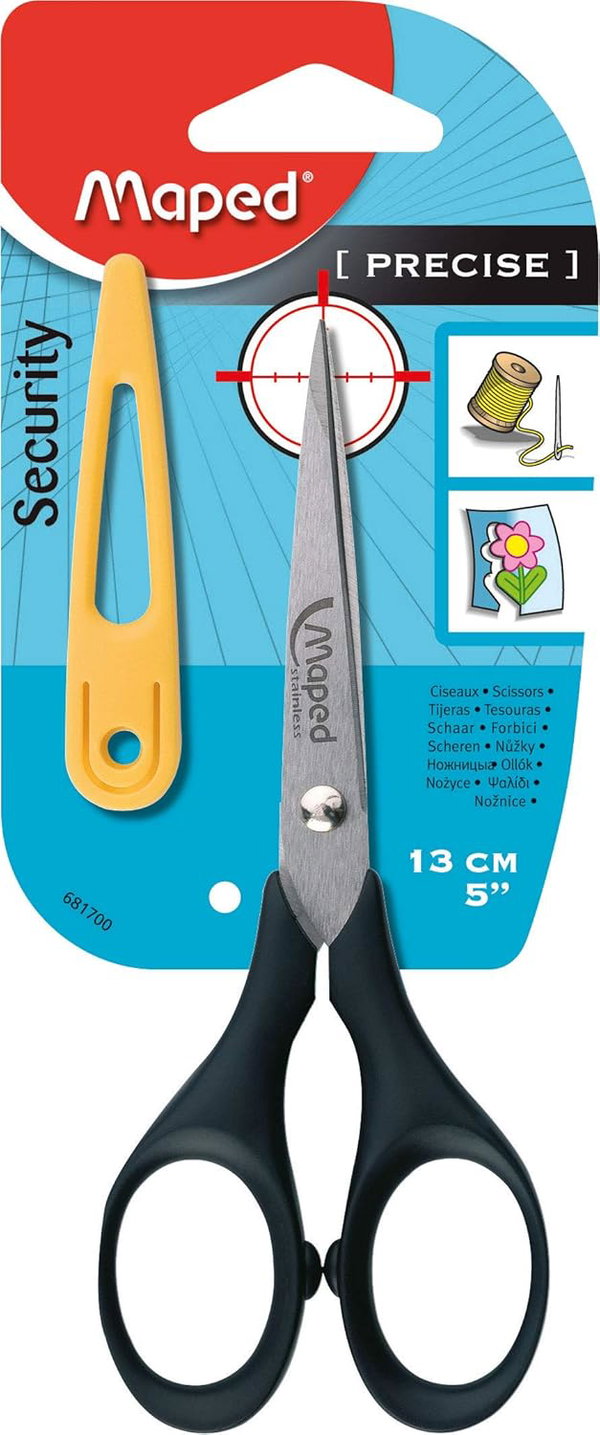 Nożyczki Maped Precise 13 cm M681700 z osłoną ostrza czarne
