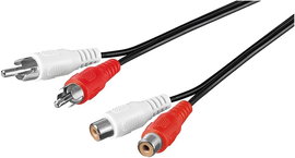 Goobay Przewód audio RCA 2 x męski RCA P/L na 2 x żeński RCA P/L 5 m