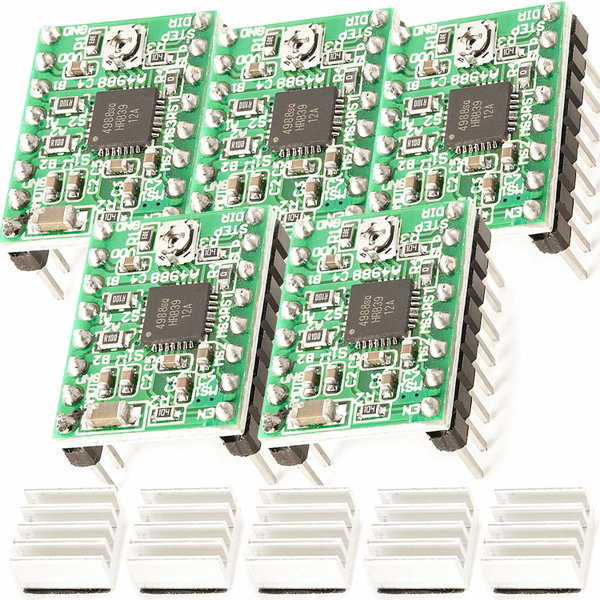 AZDelivery Moduł sterownika silnika krokowego Arduino 5 x A4988