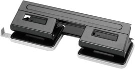 Herlitz Dziurkacz 4-otworowy z regulowaną prowadnicą papieru czarny