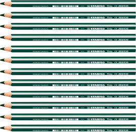 Kredka ołówkowa ergonomiczna Stabilo Trio 12 sztuk zielona 4,2 mm