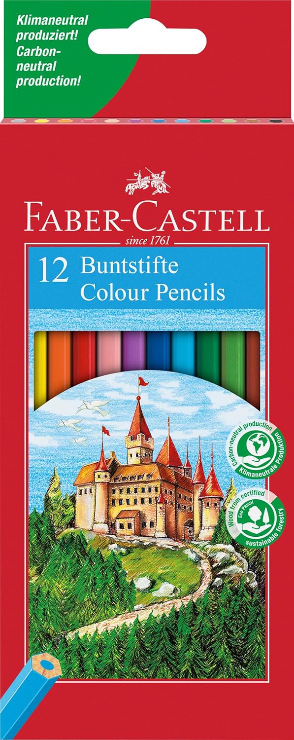 Kredki Faber Castell Castle Hexagonal w opakowaniu 12 sztuk wielokolorowe