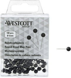 Westcott Igły okrągłe 100 sztuk średnica 5 mm długość 16 mm czarne