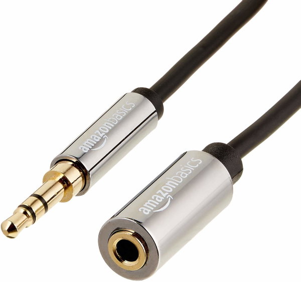 Amazon Basics Kabel Przedłużacz audio jack 3,5 mm męski na żeński 7,6 m