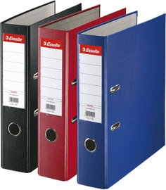 Segregatory Esselte A4 z dźwignią 3 sztuki czerwony niebieski i czarny