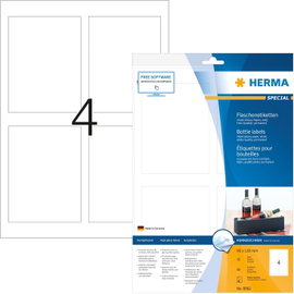 Herma 8882 Etykiety na butelki A4 druk Atramentowy 90x120 mm biały 40 sztuk