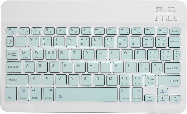Klawiatura bezprzewodowa Bluetooth ultracienka przenośna QWERTY zielona