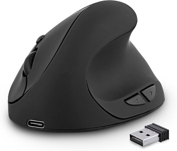 Mysz bezprzewodowa Ergonomiczna TNB Ergo Line czarna Zapobiega zmęczeniu