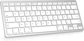 Klawiatura bezprzewodowa OMOTON Bluetooth układ francuski AZERTY biała